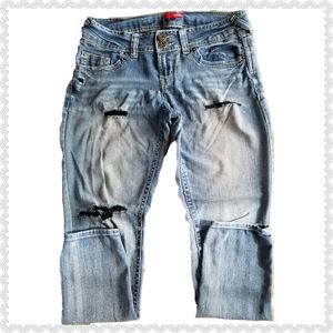 Bongo Skinny Deconstructed Denim Jeans Blue Size 9